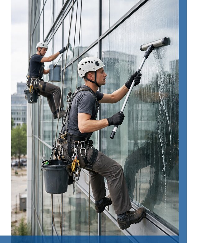 Мойка витражей альпинистами в Снежинске от 727 р. под ключ|ВЫСОТНИК-Снж