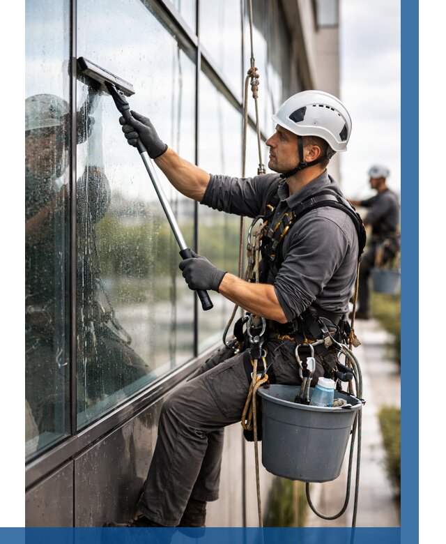 Мойка стеклянных фасадов в Снежинске от 208 р. | ВЫСОТНИК-Снж