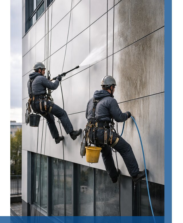 Мойка фасада из композита в Снежинске по цене от 312 р. | ВЫСОТНИК-Снж