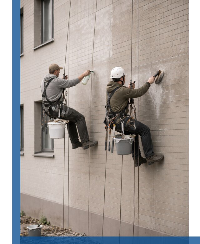 Удаление высолов с фасада зданий в Снежинске без повреждений и следов