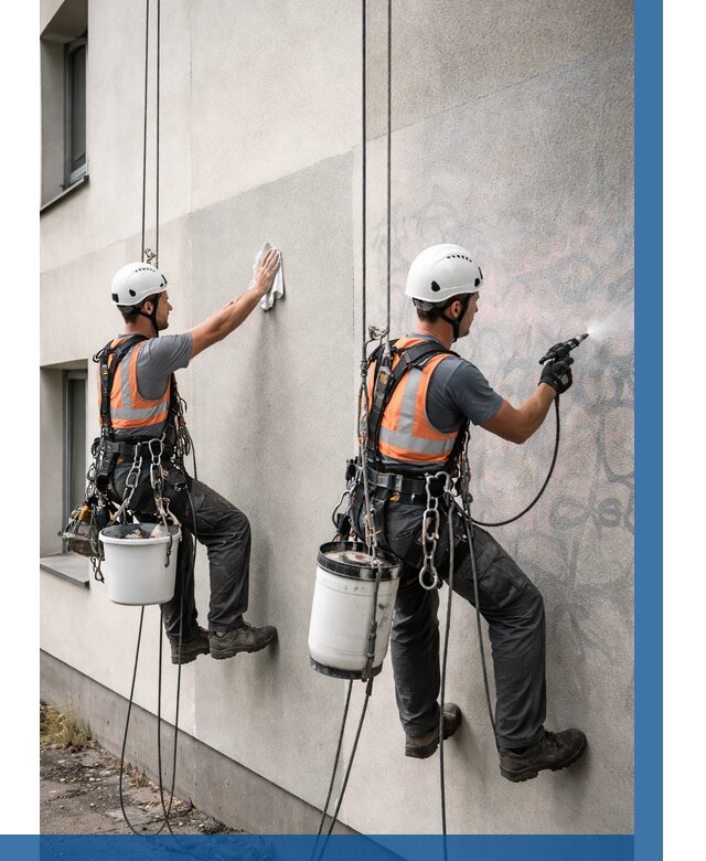 Антиграффити покрытие фасада в Снежинске от 624 р. | ВЫСОТНИК-Снж