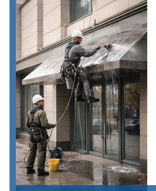 Профессиональная мойка козырьков и навесов в Снежинске