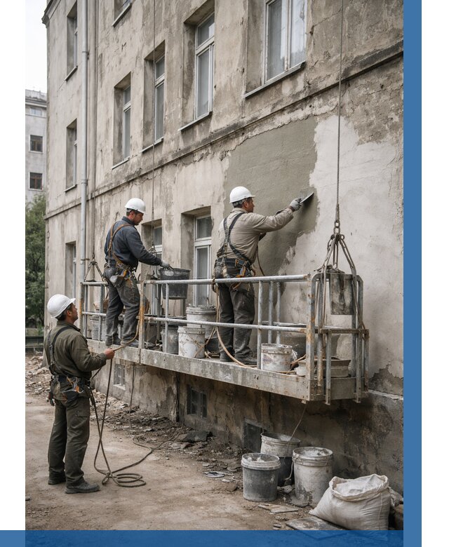 Капитальный ремонт фасада в Снежинске от 4365 р. | ВЫСОТНИК-Снж