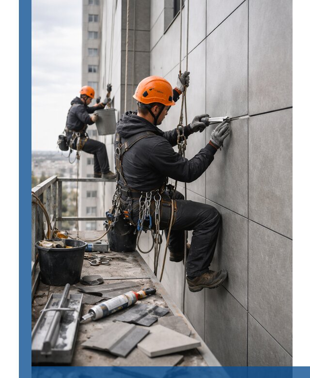 Профессиональный ремонт фасада из керамогранита в Снежинске