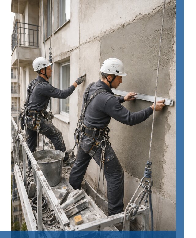 Штукатурка фасада на высоте в Снежинске от 935 р. | ВЫСОТНИК-Снж