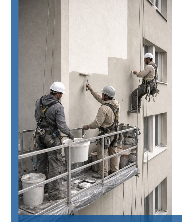 Покраска оштукатуренного фасада в Снежинске под ключ с гарантией