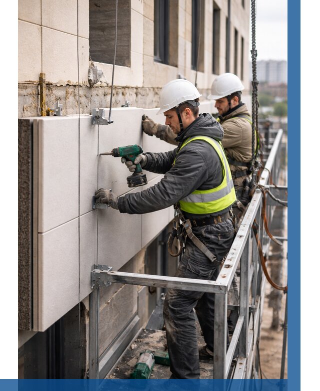 Монтаж фасадных термопанелей в Снежинске от 1559 р. | ВЫСОТНИК-Снж