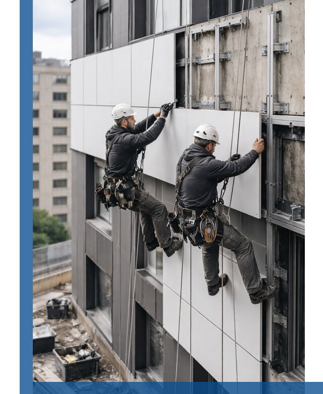 Монтаж композитных панелей фасада в Снежинске под ключ