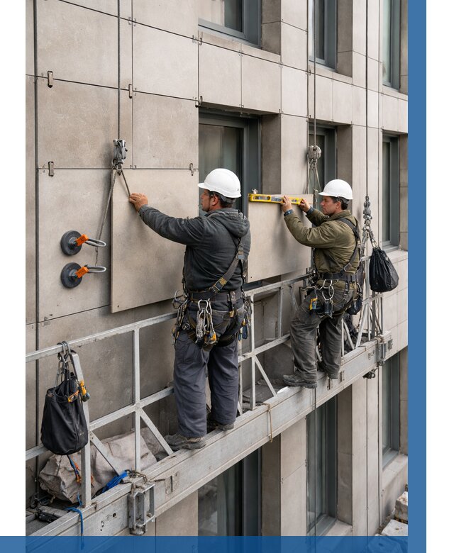 Монтаж керамогранита на фасад в Снежинске от 2598 р. | ВЫСОТНИК-Снж