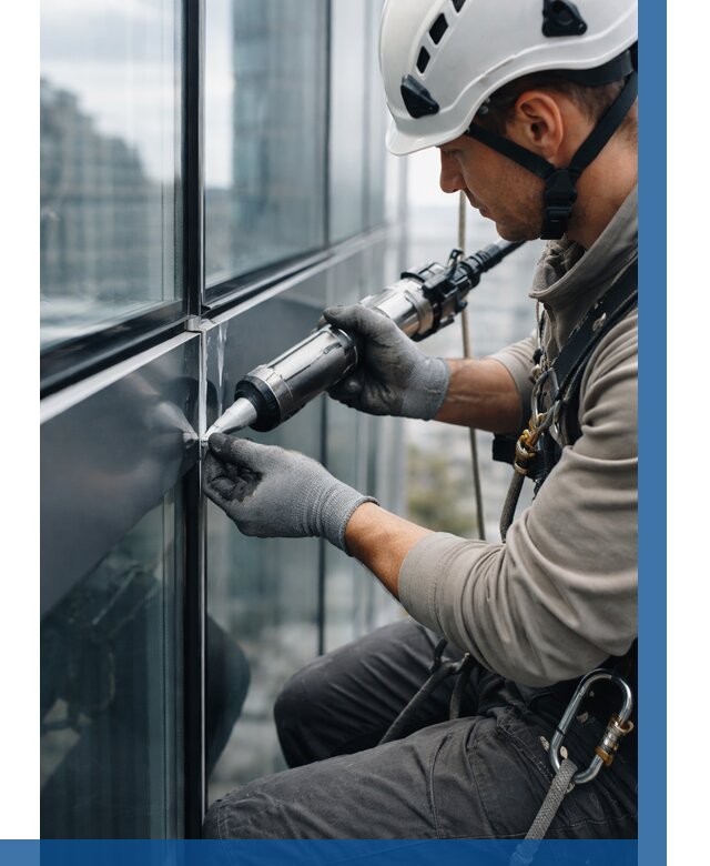 Герметизация стыков витража в Снежинске от 1247 р. | ВЫСОТНИК-Снж