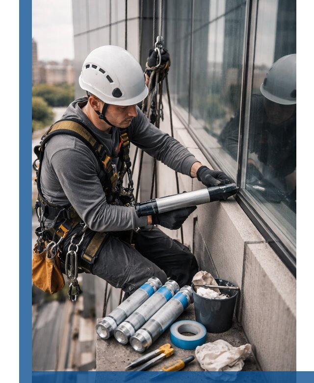 Герметизация стыков витража в Снежинске для герметичных фасадов