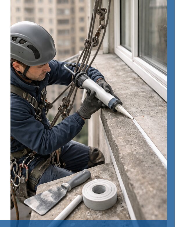 Герметизация балконного козырька в Снежинске от 4676 р. | ВЫСОТНИК-Снж