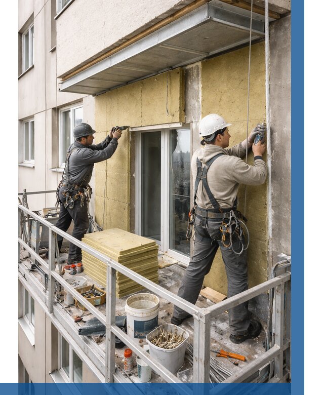 Утепление балкона снаружи в Снежинске от 1663 р. под ключ ВЫСОТНИК-Снж