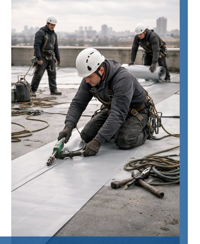 Ремонт мембранной кровли в Снежинске от 1871 р./м2 | ВЫСОТНИК-Снж