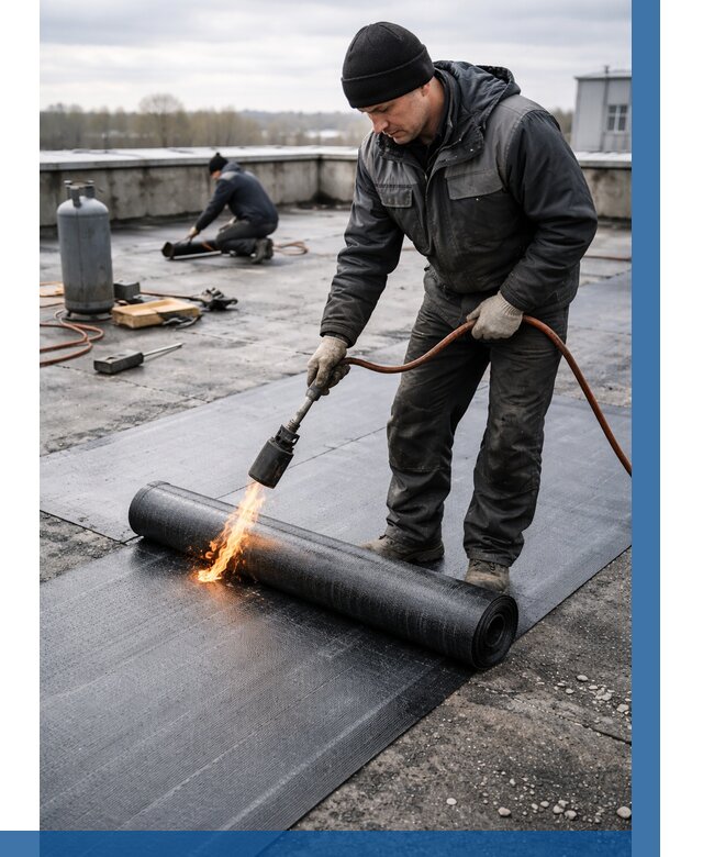 Ремонт наплавляемой кровли в Снежинске от 727 р. | ВЫСОТНИК-Снж