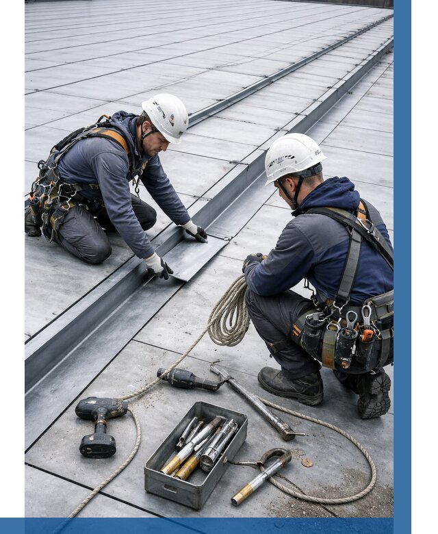 Ремонт фальцевой кровли в Снежинске от 727 р. | ВЫСОТНИК-Снж