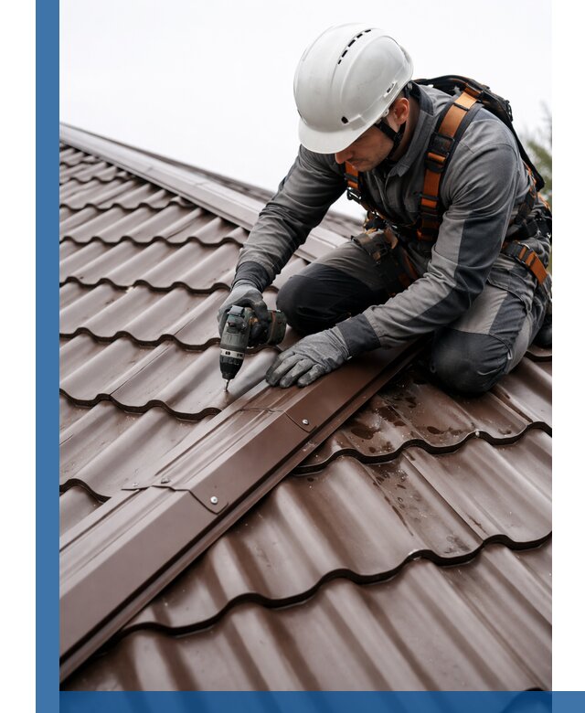 Ремонт металлочерепицы на крыше в Снежинске профессионально