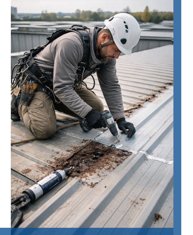 Ремонт профнастила на кровле в Снежинске от 727 р. | ВЫСОТНИК-Снж