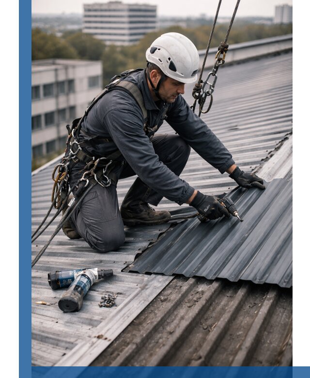 Ремонт профнастила на кровле в Снежинске, работы под ключ