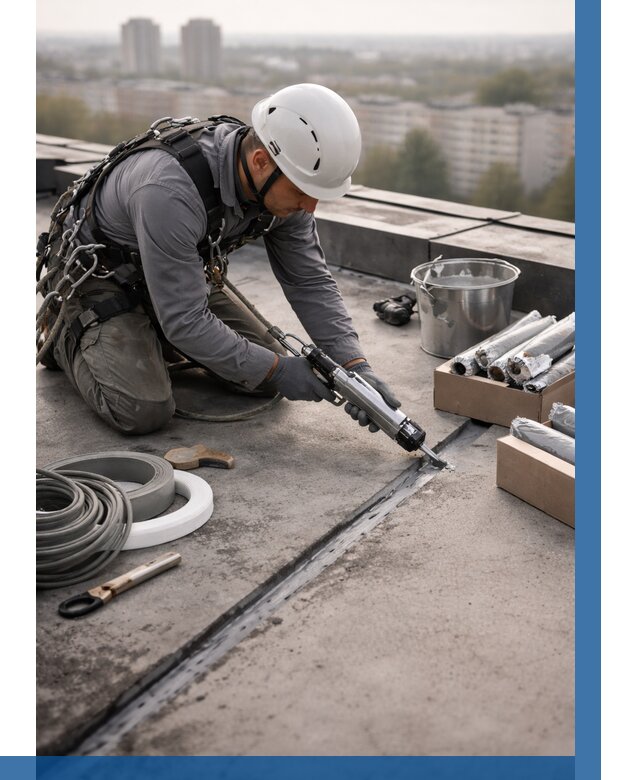 Герметизация швов кровли в Снежинске от 468 р./м2 | ВЫСОТНИК-Снж