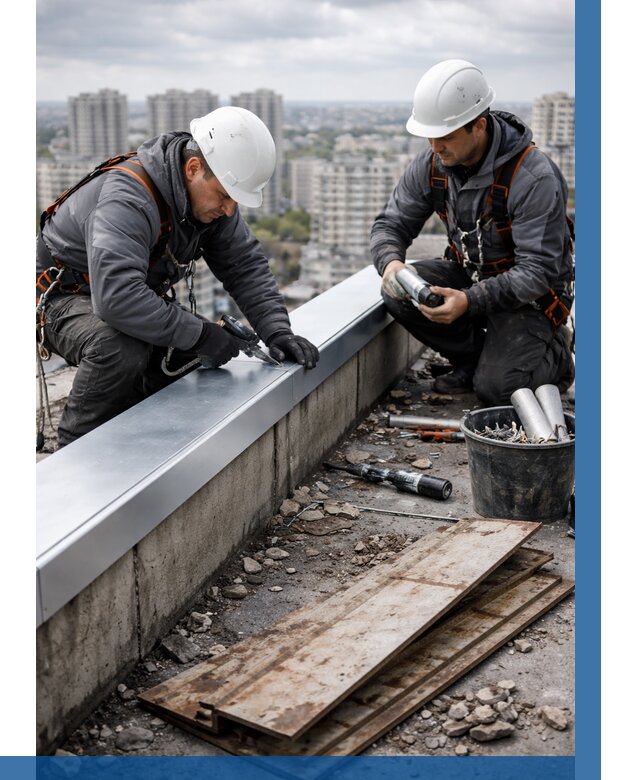 Замена парапетных крышек под ключ в Снежинске от 1247 р. | ВЫСОТНИК-Снж