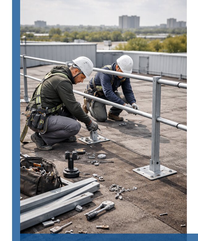 Монтаж кровельного ограждения в Снежинске под ключ с гарантией