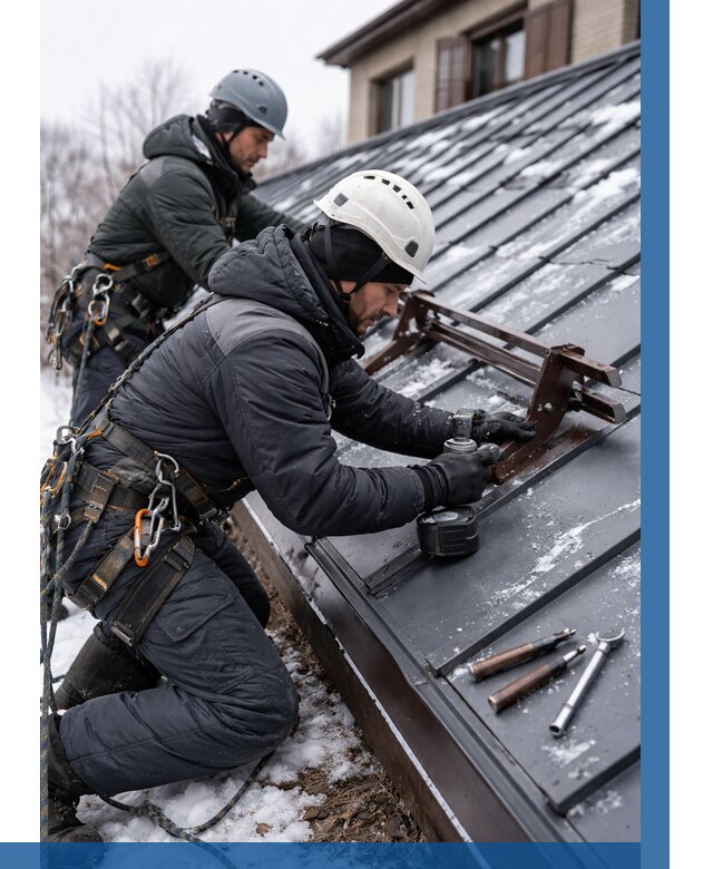 Монтаж снегозадержателей в Снежинске от 468 р. | ВЫСОТНИК-Снж