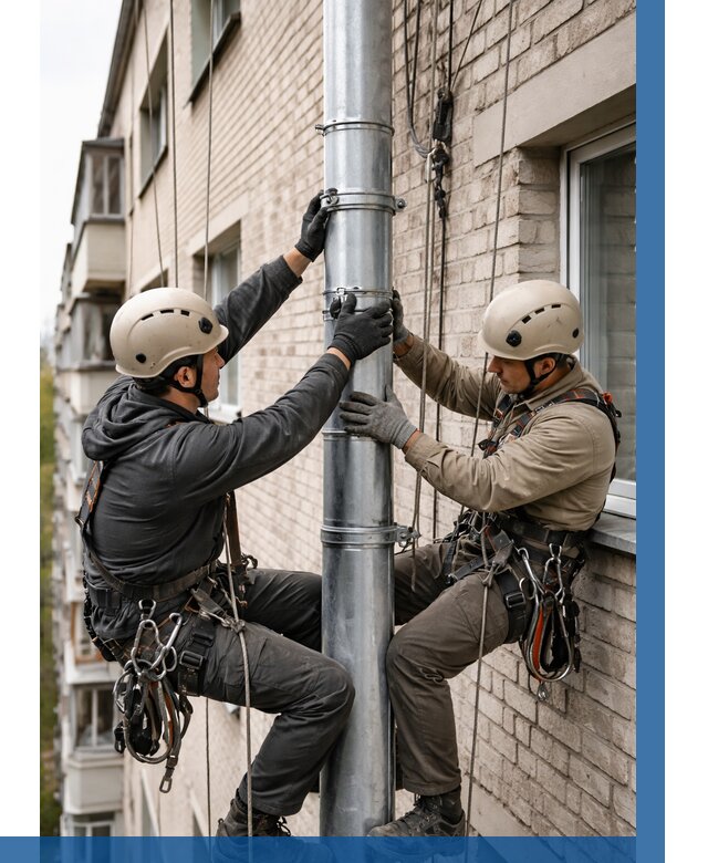 Замена водосточных труб в Снежинске от 6755 р. | ВЫСОТНИК-Снж