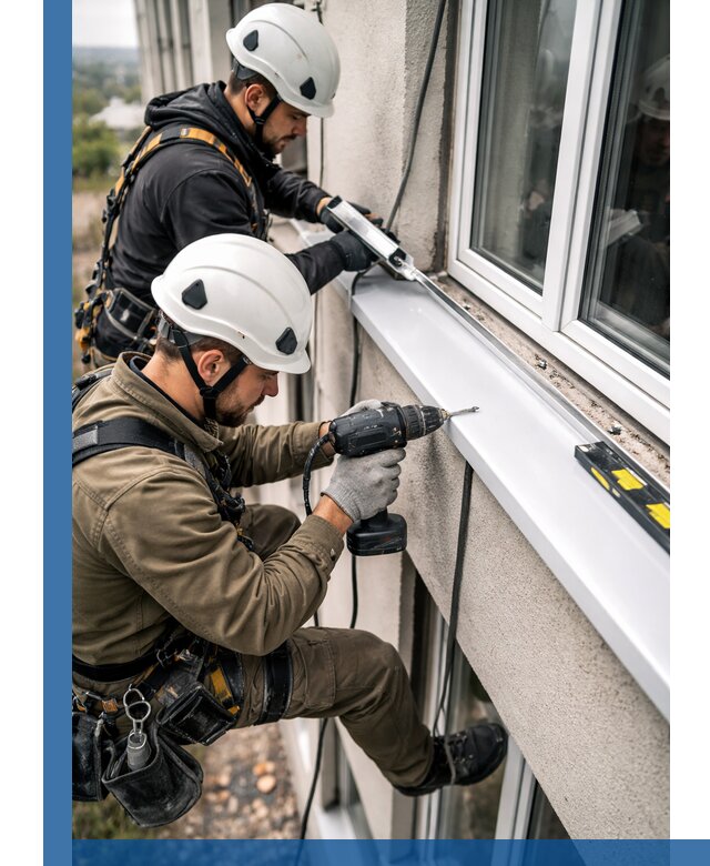 Профессиональный монтаж оконных отливов и отведения воды в Снежинске