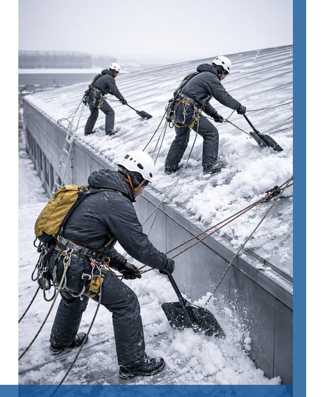 Очистка навесов от снега в Снежинске от 4676 р. | ВЫСОТНИК-Снж