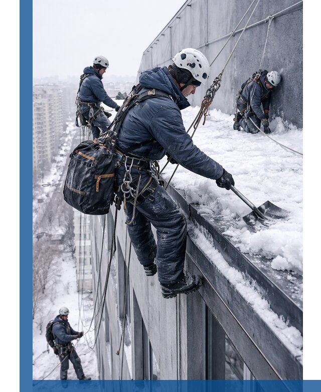 Абонентское обслуживание кровли зимой в Снежинске регулярный уход