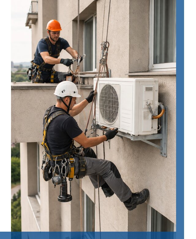 Монтаж внешнего блока кондиционера в Снежинске от 6755 р. | ВЫСОТНИК-Снж