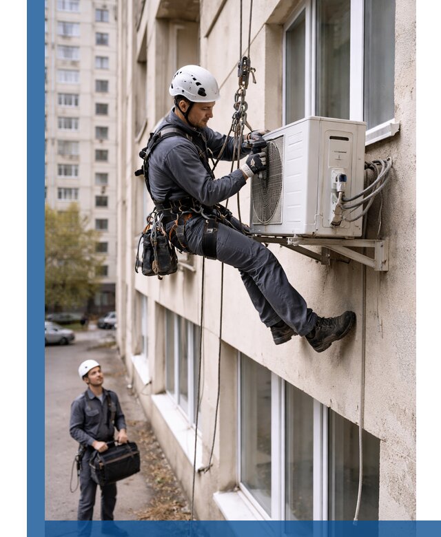 Демонтаж внешнего блока кондиционера в Снежинске профессионально