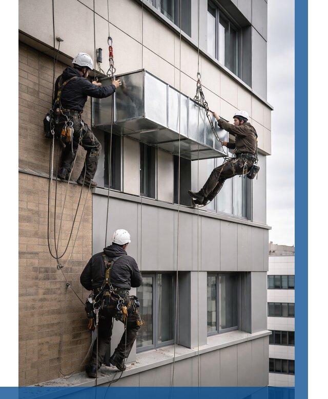 Монтаж воздуховодов на фасаде в Снежинске от 1559 р. | ВЫСОТНИК-Снж