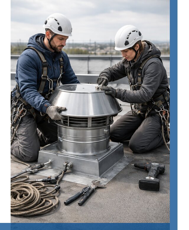 Установка дефлекторов на кровле в Снежинске от 4676 р. | ВЫСОТНИК-Снж