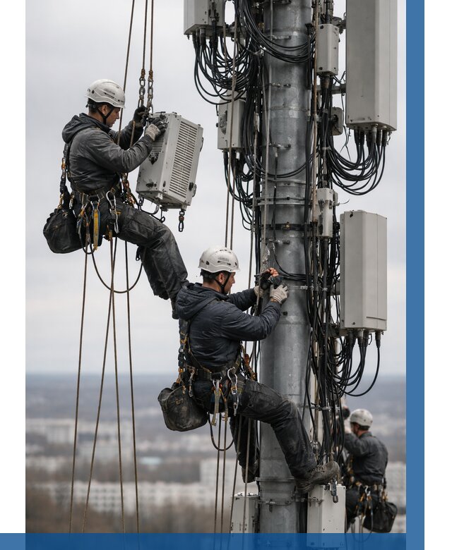 Монтаж оборудования связи на мачте в Снежинске от 7794 р. | ВЫСОТНИК-Снж