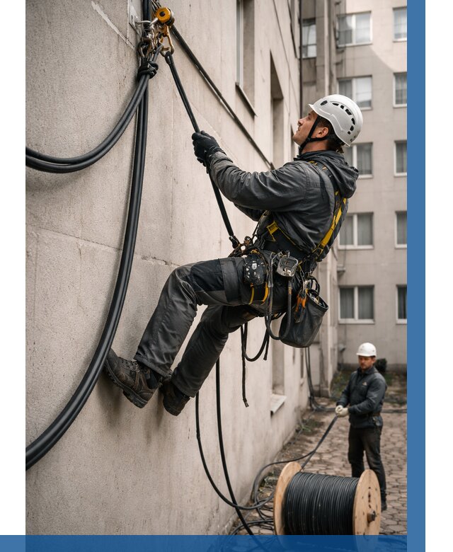 Протяжка кабеля питания на высоте в Снежинске от 468 р. | ВЫСОТНИК-Снж