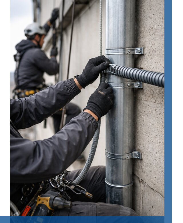 Монтаж гофры для кабеля в Снежинске от 312 р. | ВЫСОТНИК-Снж