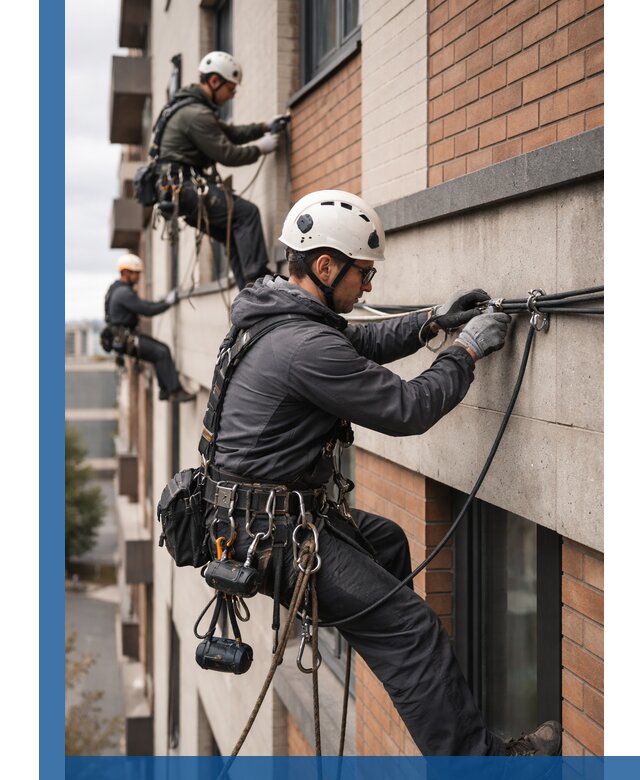 Крепление кабеля на фасаде монтаж и крепеж в Снежинске