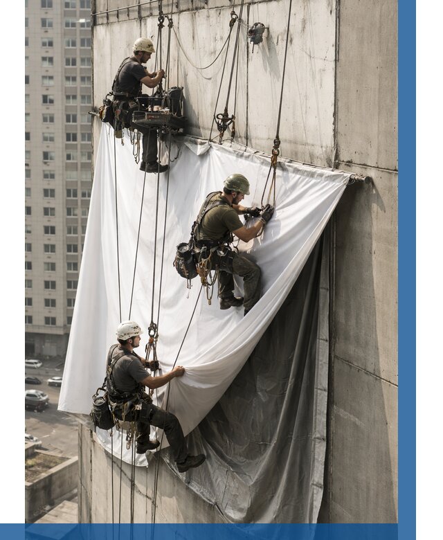 Замена баннерного полотна в Снежинске от 6755 р. | ВЫСОТНИК-Снж—заказать