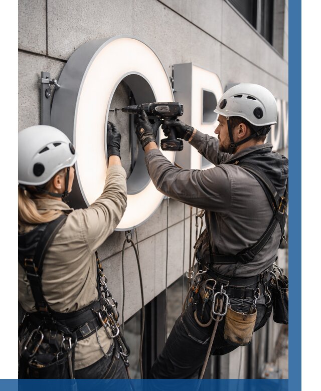 Монтаж световых букв в Снежинске от 3118 р. под ключ ВЫСОТНИК-Снж