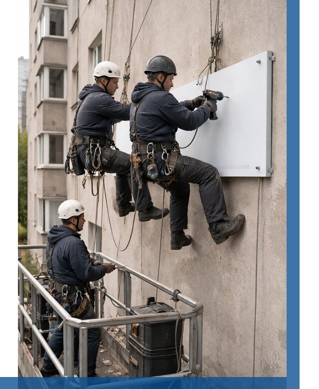 Монтаж табличек и указателей в Снежинске от 3637 р. | ВЫСОТНИК-Снж