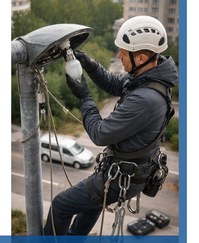 Замена ламп на высоте в Снежинске от 2598 р. | ВЫСОТНИК-Снж