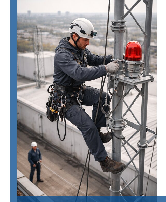 Монтаж заградительных огней и обслуживание объектов в Снежинске