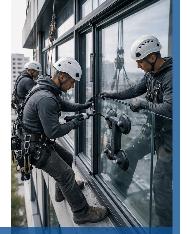 Витражное остекление зданий в Снежинске от 3637 р. | ВЫСОТНИК-Снж