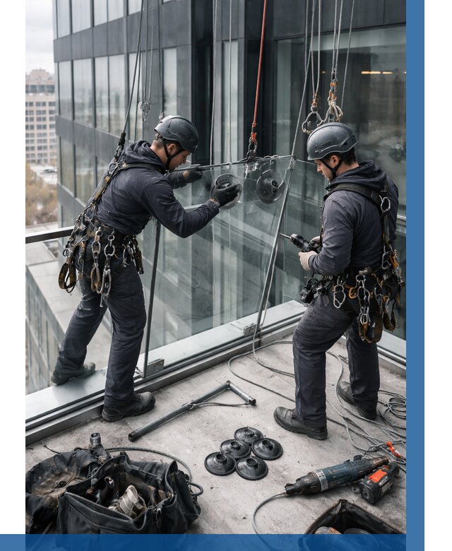 Монтаж стеклянных ограждений в Снежинске от 2598 р. | ВЫСОТНИК-Снж