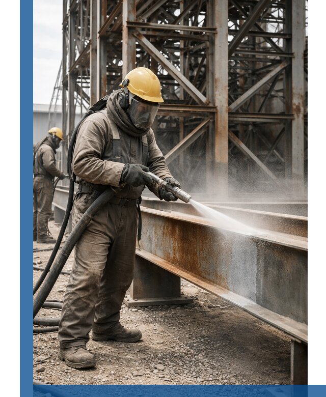 Пескоструйная очистка металлоконструкций в Снежинске промышленная