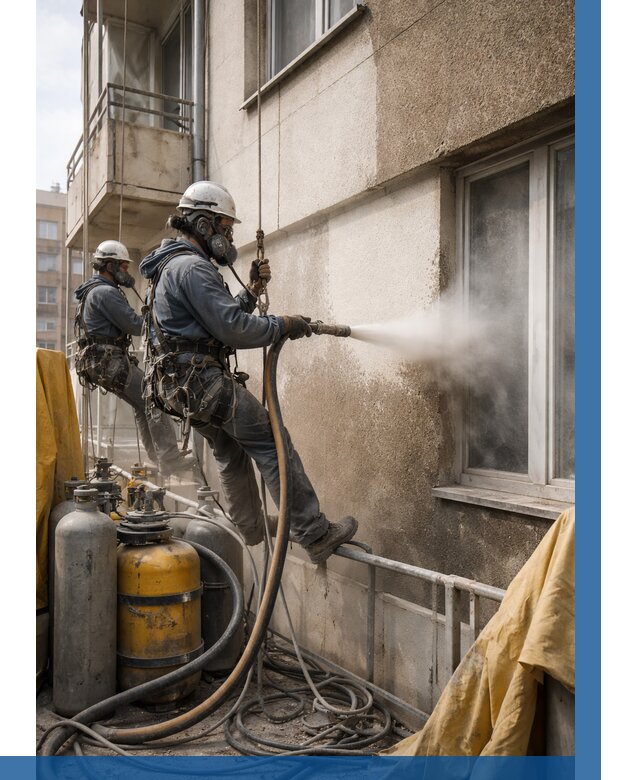 Пескоструйная очистка фасада в Снежинске от 675 р. | ВЫСОТНИК-Снж