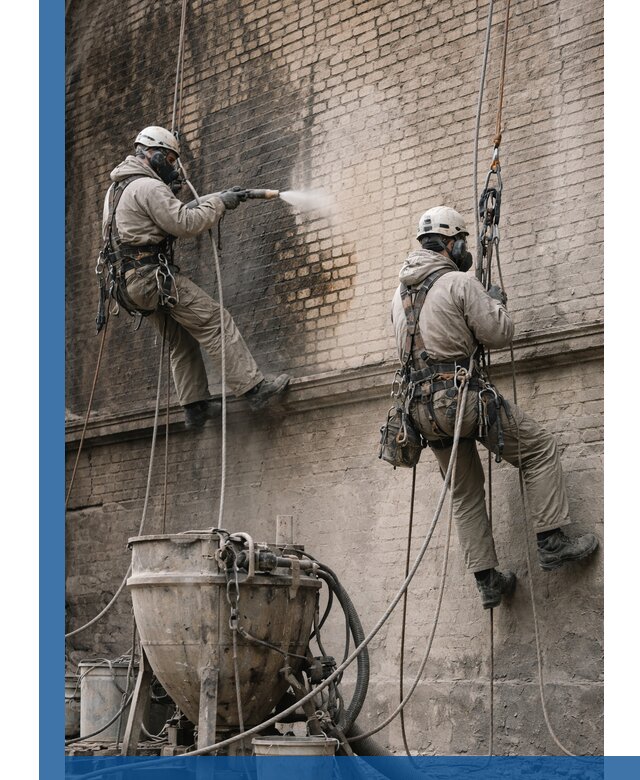 Пескоструйная очистка фасадов в Снежинске профессионально