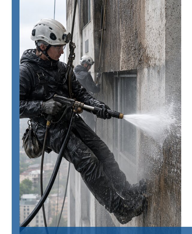 Гидроструйная очистка фасадов и конструкций в Снежинске